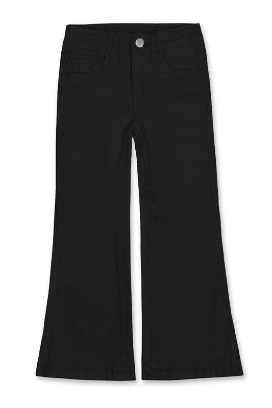Girl's Stretch Denim Pants w/ Boot Cut - Black