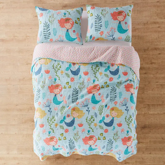 Andrina Quilt Set- Blue- Twin
