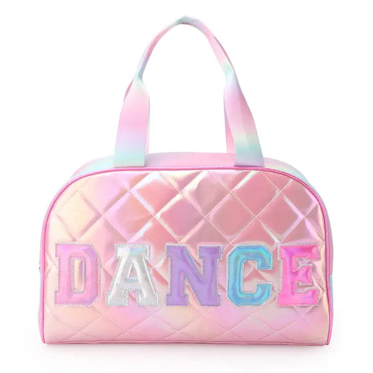 'Dance' Quilted Metallic Medium Duffle Bag