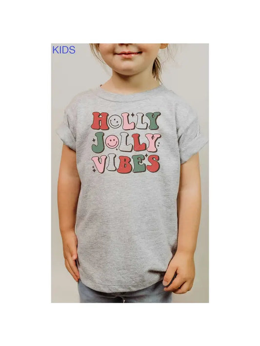 Holly Jolly Vibes Kids Graphic Tee