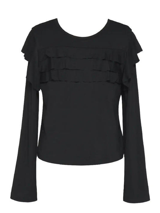 Top with Triple Ruffle Front