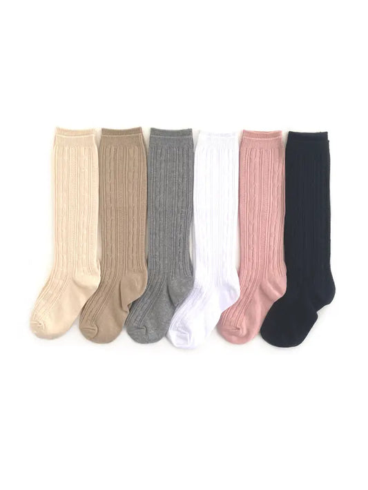 Basics + Neutrals Cable Knit Knee High Socks 7-10Y