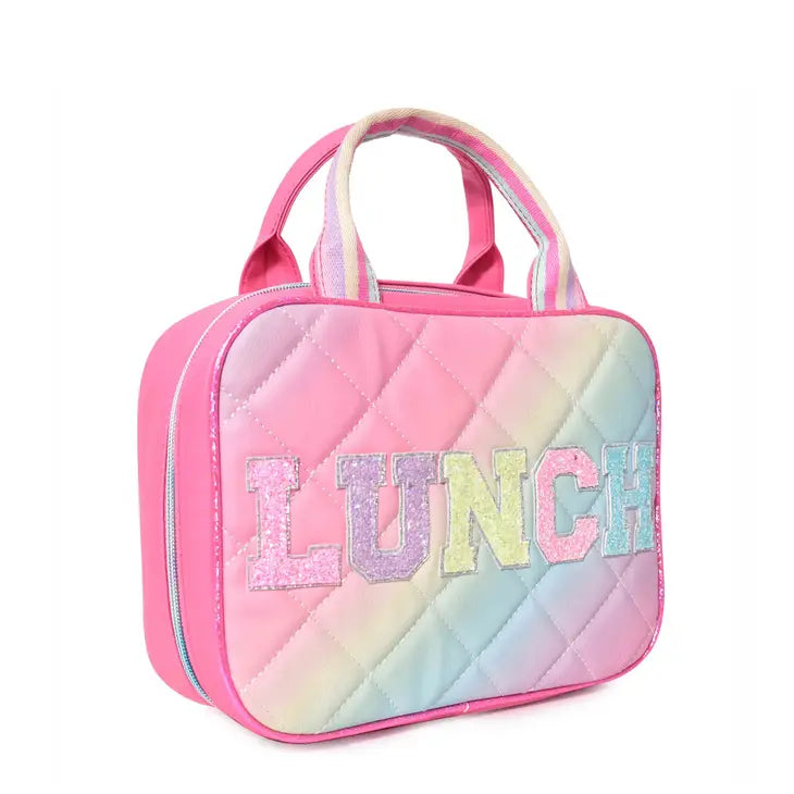'Lunch' Ombre Quilted Lunch Bag